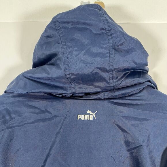 VTG 90s Dallas Cowboys Puma Half Zip Jacket Youth Large Blue Removable Sleeves - Picture 12 of 15